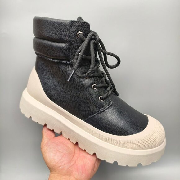 UGG Womens Black Thick-Sole Martin Boots - Picture 7 of 7